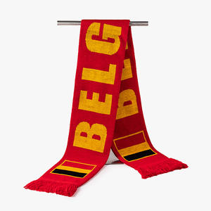 Écharpe carrée personnalisée en acrylique jacquard double face pour supporters de football des équipes nationales, avec pompons, légère et rétention de chaleur - Product Image 3