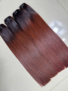 Prix d'usine Extensions de cheveux humains vietnamiens 100% Remy, tissées, permanentées, pour mèches de tissage lisses marron bicolores - Product Image 1