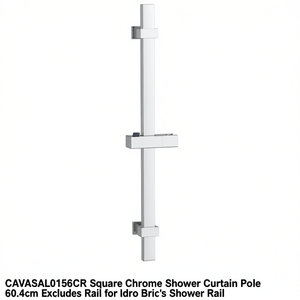 CAVASAL0156CR Barra de ducha cuadrada cromada de 60,4 cm (sin riel) para riel de ducha Idro Bric - Product Image 2