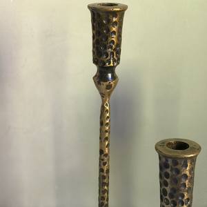 Ensemble de 3 bougeoirs antiques en fonte, Design à points, moderne, meilleure vente - Product Image 3