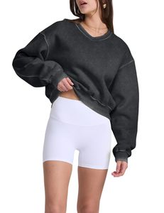 Sudadera para mujer, lavada con ácido Sudadera con capucha, Polar, cuello en V, manga larga, sudadera de lana para mujer, venta al por mayor, nueva llegada, caliente - Product Image 3