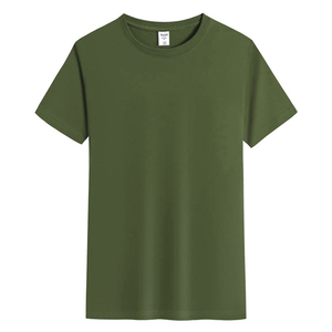 Oem logotipo personalizado verano suelta algodón camiseta cuello redondo publicidad TRABAJO ROPA Color sólido 180gsm camiseta para hombres - Product Image 5