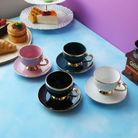 Juego de Tazas de Café de Porcelana Cerámica de Lujo Moderno MEGAPICK M-16, Resistentes al Calor, para Beber Café y Té