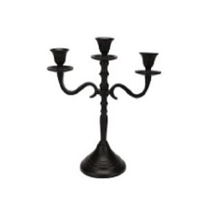Candelabros de Metal con revestimiento negro de 3 brazos de lujo del proveedor de fabricación india para la decoración de la sala de estar del hogar otros candelabros linternas - Product Image 1