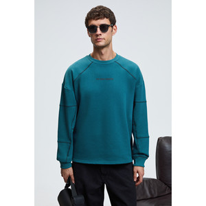 Sudadera GRIMELANGE HAL para Hombre, Corte Regular, Color Piedra, con Cuello Redondo, Diseño Estampado y Detalle de Costura Decorativa - Product Image 5