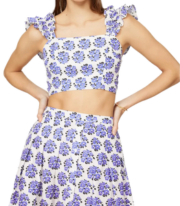 Hot selling <b>womens</b> <b>white</b> and blue co ord set perfect for summer fashion available at wholesale prices - Product Image 3
