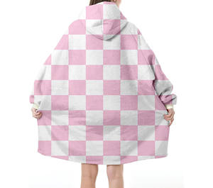 Sweat à capuche en sherpa personnalisé pour femmes, sweat à capuche surdimensionné en forme de couverture, tricoté, chaud, OEM, approvisionnement en gros, directement de l'usine - Product Image 3