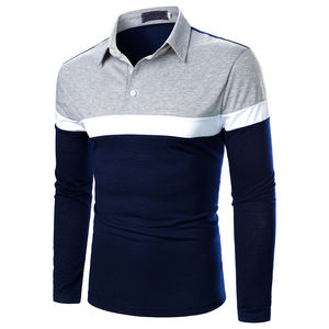 Polo à manches longues sur mesure en mélange coton-polyester, ajusté pour homme, collection 2026 - Product Image 2