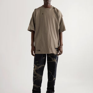 Camiseta con estampado personalizado para hombre, Camiseta 100% de algodón con diseño de cuello redondo liso - Product Image 3