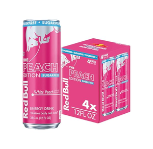 Red Bull Edición Verano Melocotón Blanco, 24 Latas de 250ml, 32mg de Cafeína por 100ml, Para Mayor Alerta Mental Durante Deportes y Trabajo, Venta al Por Mayor - Product Image 1