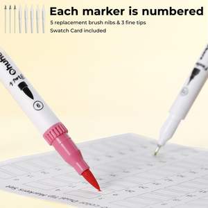 Marcadores Ohuhu para Libros de Colorear para Adultos, 120 Colores, Marcadores de Doble Punta, Finos y de Pincel, a Base de Agua - Product Image 3