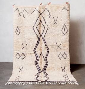 Alfombra grande para sala de estar, alfombra pequeña vintage marroquí Beni Ourain tejida a mano, alfombra para suelo con acento de lana, venta - Product Image 1