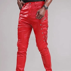 Vente chaude Pantalons en cuir mi-longueur décontractés pour hommes Léger Lavage foncé Logo personnalisé Service OEM Haute qualité Vente en gros Fabriqué au Pakistan - Product Image 4