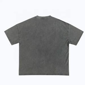 Camiseta personalizada de corte holgado con lavado de ácido de imitación para hombre, camiseta cuadrada Vintage para hombre, camisetas antiguas de gran tamaño de manga corta de algodón 100% - Product Image 4