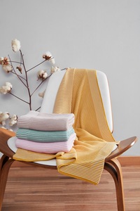 Custom Knitted European Style Baby Blanket 100% Organic Cotton Animal/Striped/ Cartoon Newborn Swaddling Wrap Soft Foldable - Product Image 4