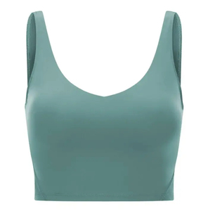 Parche bordado personalizado logotipo al por mayor recortada camiseta de fabricante personalizado de alta calidad crop top Sujetador deportivo para las mujeres - Product Image 5