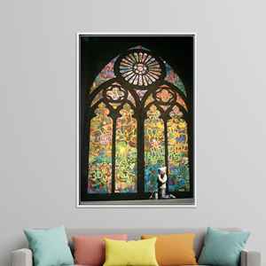 Impression sur toile pour les amateurs de graffitis : Art urbain romantique, toile encadrée blanche - Product Image 1