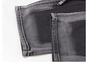 Jeans en denim délavé pour homme 2025 |   Pantalon large et droit de couleur unie de haute qualité |   Jeans vintage en pur coton coupe ample - Product Image 6