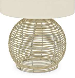 Lampe de table en rotin Japandi artisanale Base sphérique en osier naturel Abat-jour blanc chaud Éclairage écologique Décoration Fabriqué par VgreenArt Vietnam - Product Image 2