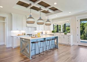 Vietnam-Made Courtland Blue <b>Rattan</b> <b>Pendant</b> Light Popular Coastal Interior Design with Asian & Farmhouse Style Wooden Material - Product Image 2