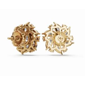 ต่างหูเพชรทรงกลมและทรงมาร์คีส์ แวลเรีย แกรนด์ เพทัล ทองคำ 9KT พรีเมียม เครื่องประดับเพชรเลี้ยงในห้องปฏิบัติการ ขายส่ง B2B - Product Image 3