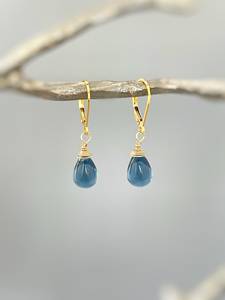 2025 Top Selling Beautiful London Blue Topaz Hydro <b>Quartz</b> 18k Gold Plated Sterling Silver Dainty Teardrop <b>Earrings</b> For Women - Product Image 2