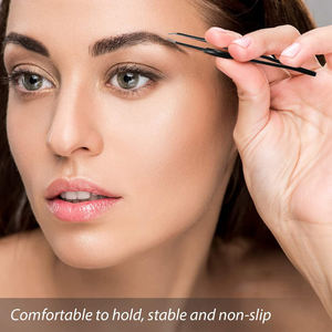 Pinzas de cejas con recubrimiento de Color negro, pinzas de depilación con mango para el pulgar - Product Image 5