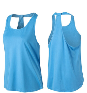 Ropa Deportiva duradera para mujer, prendas de entrenamiento para correr, Yoga, espalda cruzada, Color negro, camisetas lisas sin mangas - Product Image 5