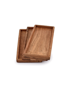 Plateau de service rectangulaire en bois fait main, non fini, sans danger pour les aliments, pour usage domestique - Product Image 5