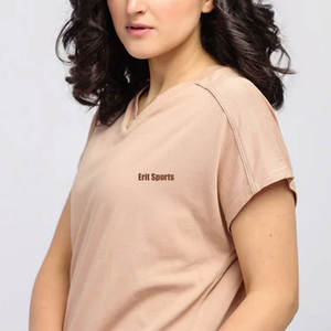 Camisetas de Algodón 100% para Mujer, Corte Regular, Verano, Ecológicas, Transpirables, Tallas Grandes, Venta al Por Mayor de Fábrica - Product Image 5