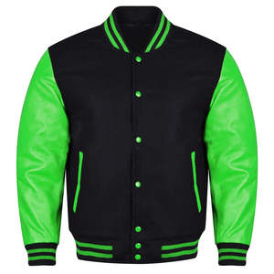 Chaqueta de bombardero de lana bordada de chenilla de estilo Vintage para hombre, cuello levantado de primavera para ropa de calle de Chicago - Product Image 1