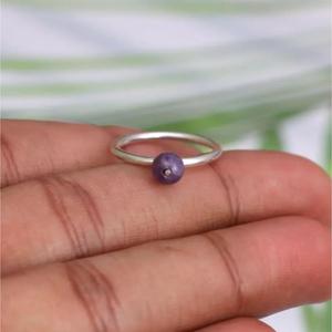 Bijoux fins pour femmes 925 en argent Sterling lunette réglage améthyste pierre précieuse bohème chrétien fiançailles bague de mariage cadeau de fête - Product Image 2