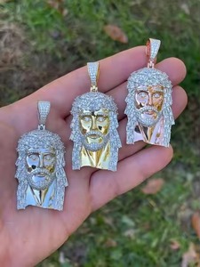 Sólido 925 plata esterlina oro, rodio, oro rosa acabado Jesucristo joyería fina colgantes y dijes pasa probador de diamantes - Product Image 4