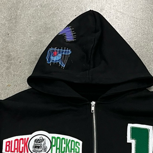 Fournisseur de sweats à capuche avec broderie, sweat à capuche en tissu épais de haute qualité avec des patchs brodés, idéal pour les marques de vêtements en marque privée - Product Image 4