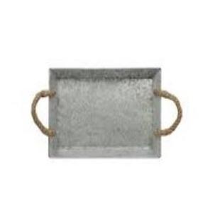 Plateau de service en métal galvanisé, fait à la main, élégant et vendu en gros, plateau de service en métal raffiné indien bon marché - Product Image 1