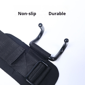 Muñequera de neopreno resistente para levantamiento de pesas con ganchos y envolturas para entrenamiento de gimnasia - Product Image 3
