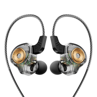 QKZ AK6 Earphone 6 Ultra in Ear, Headphone Unit Driver dinamis dengan Mic Stereo olahraga HIFI Subwoofer Monitor earbud