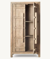 Armoire de Luxe Moderne en Bois de Pin Massif, Taille Personnalisable, Faite à la Main, Écologique, pour Atelier, Salon, Villa et Salle de Sport