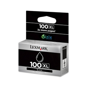 Cartouche d'encre noire rechargeable haute capacité Lexmark 100XL compatible avec HP, Brother, OKI, Konica Minolta - Product Image 1