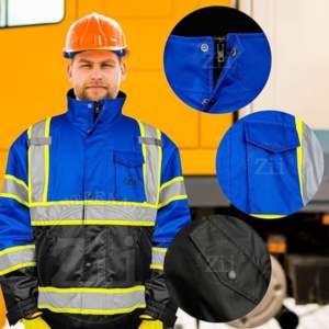 Chaqueta de Seguridad para Motocicleta Estilo Americano de Alta Calidad, Alta Visibilidad, Reflectante, con LED Intermitente, ANSI Clase 1, Logotipo Personalizado - Product Image 5