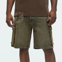 Shorts longs en jean tricoté pour homme, tendance 2025, respirants, légers, taille mi-haute élastique, motif personnalisé, plusieurs poches, été, style hip-hop