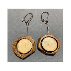 ผสมหัตถกรรมอินเดียต่างหูไม้ไม่สม่ําเสมอไม้เรซิ่นต่างหูผู้หญิงอินเทรนด์เกาหลีเครื่องประดับ Minimalist - Product Image 1