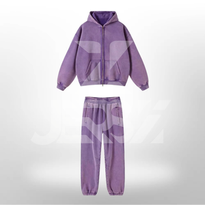 Custom Acid Wash Vintage Winter Plus Size <b>Jogger</b> Set Cotton/<b>Polyester</b> Stone Wash Hoodie Sweatpants Unisex High Quality Tracksuit - Product Image 4