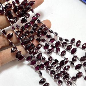 Vente en gros de perles de pierres précieuses en forme de marquise à facettes en grenat rose naturel Fournitures de perles - Product Image 3