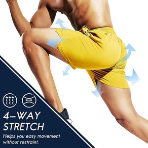 Pantalones cortos deportivos de verano para hombre para correr, entrenamiento, cierre con cordón, pantalones cortos deportivos con bolsillos - Product Image 3