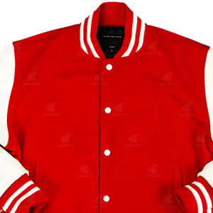 Veste Letterman pour hommes vêtements d'hiver tissu de laine de haute qualité confortable personnalisé couleur unie 100% manches en cuir véritable - Product Image 1