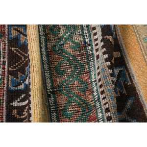 2.3x7.6 ft Rug, Vintage Turkish Rug, <b>Brown</b> <b>Wool</b> Rug - Product Image 5