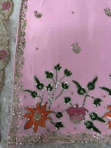 Nouveau Designer Party Collection Chinon Soie Lourde Séquence Broderie Travail Robe Avec Gharara Et Organza Impression Numérique Dupatta - Product Image 4