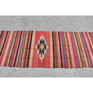 Tapis traditionnel en laine noire rouge écologique à poils moyens 2.5x10 pieds Vintage turc grande surface Patchwork Design support en Latex - Product Image 3