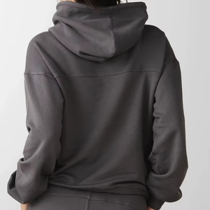 Sweat-shirt à capuche pour femme, hiver, personnalisable avec logo OEM sur le devant, respirant, séchage rapide, écologique, polaire haute densité - Product Image 2